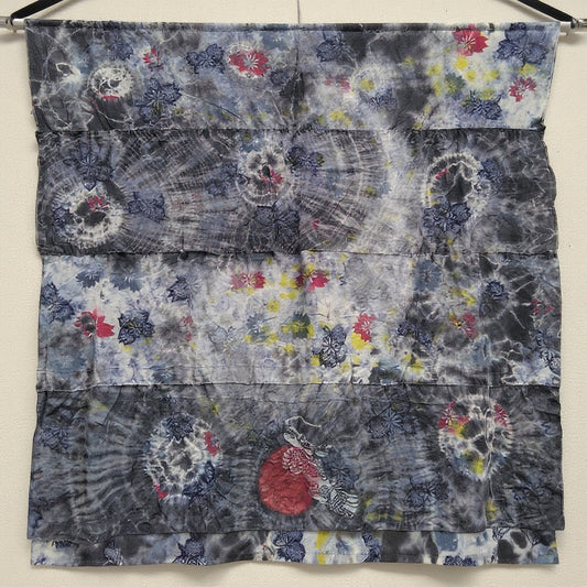 Ginga no Yoake (Galaxy Dawn) tapestry — detail of Shibori dye gradation and fabric weave by Yuriko Yuco Yoshikawa
