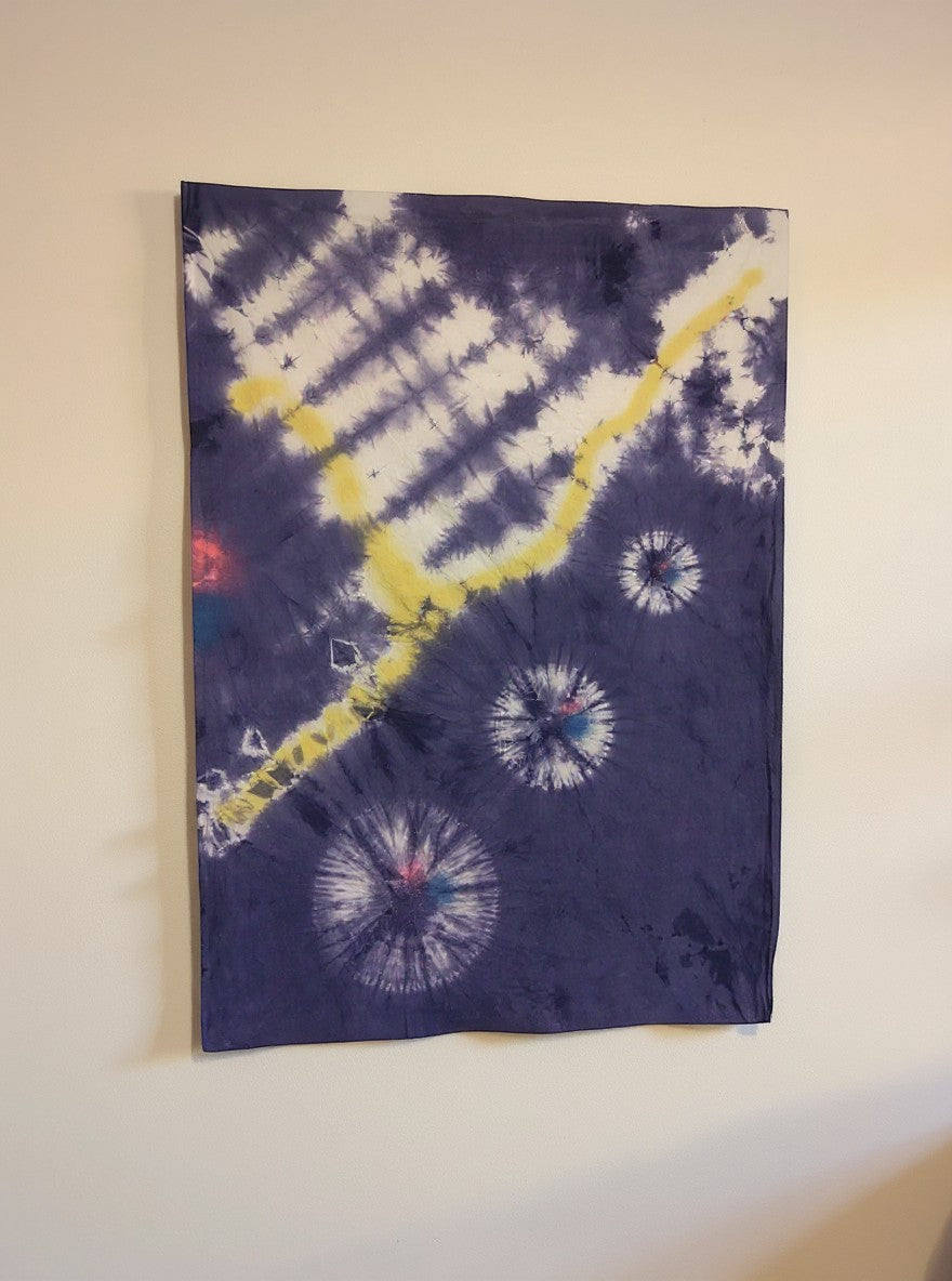 Hishō tapestry — detail of Shibori dye gradation and fabric weave by Yuriko Yuco Yoshikawa
