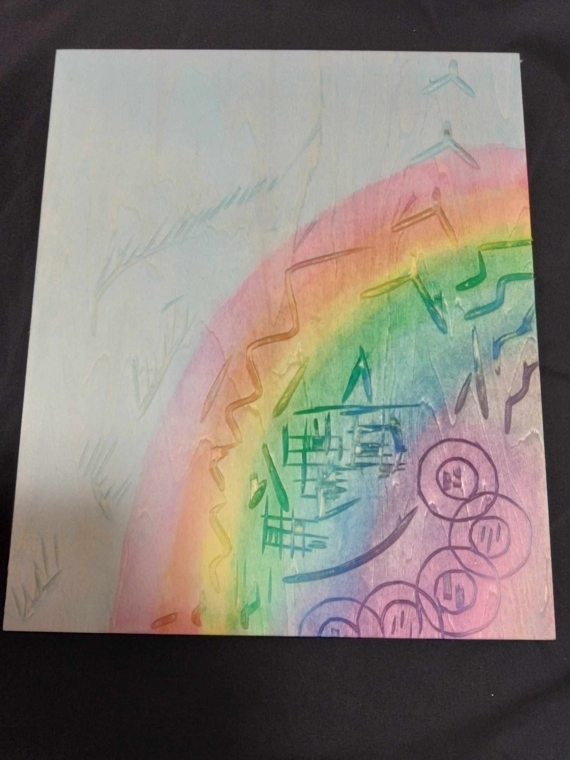Eternal Life 宝物 — Rainbow and music notes artwork by Yuriko Yuco Yoshikawa